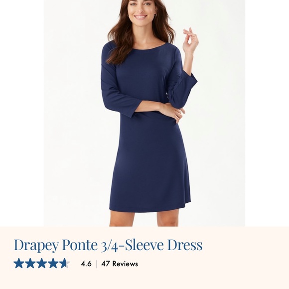 NWT Tommy Bahama Drapey Ponte dress, size Small, island navy - Picture 6 of 9